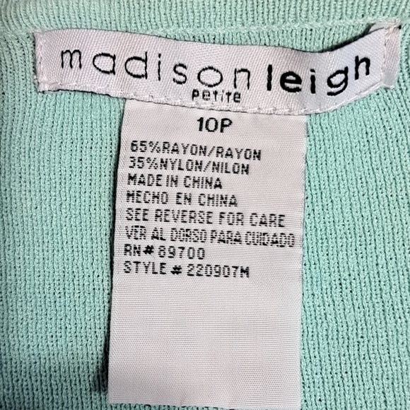 Cozy Aqua Cardigan by Madison Leigh Petite Size 10.. Detailed Embellishments - Picture 6 of 8